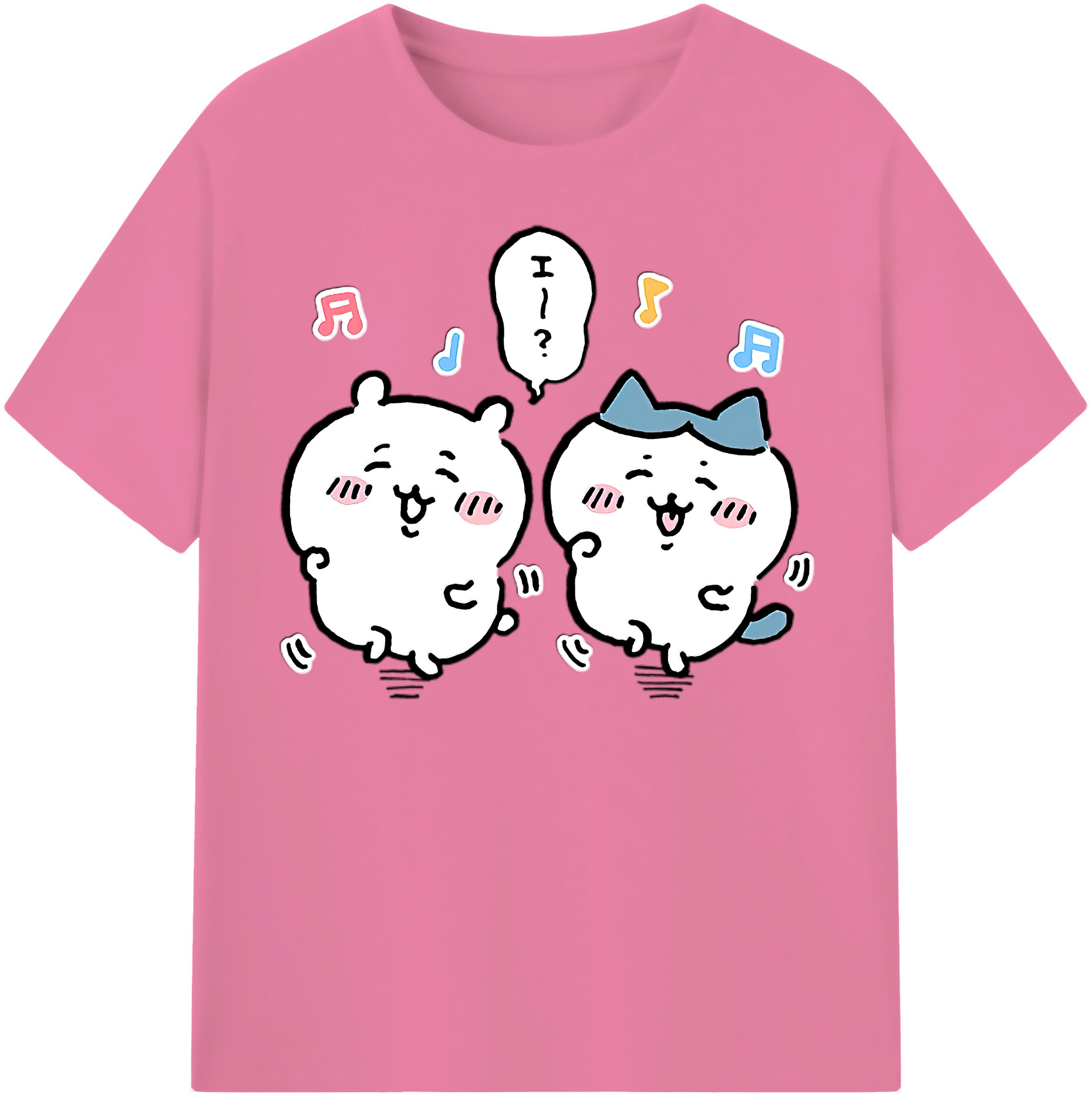 （画像用） ちいかわ ハチワレ Chii-kawa hachiware 綿100％半袖Tシャツ（フロントプリント）